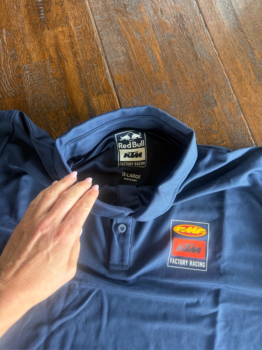 KTM Factory Racing Men's Navy Polo Shirt WITH BUTTONS.  SIXE 3 XL